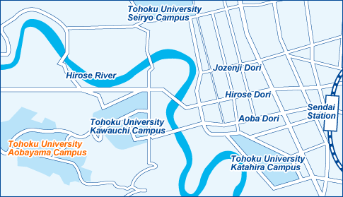 仙台駅からTohoku University青葉山キャンパスまでのマップ