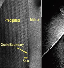 Inter-and intra-granular characteristics at nm level I analyses by high resolution transmission electron microscope